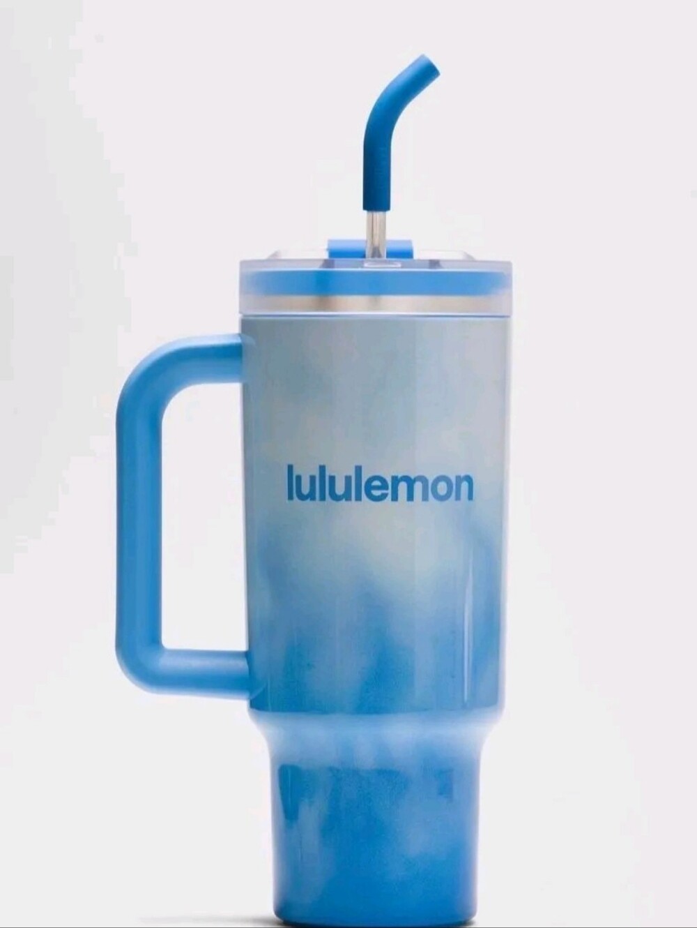 lululemon athletica Blue Ombre Insulated Travel Mug with Handle & Straw